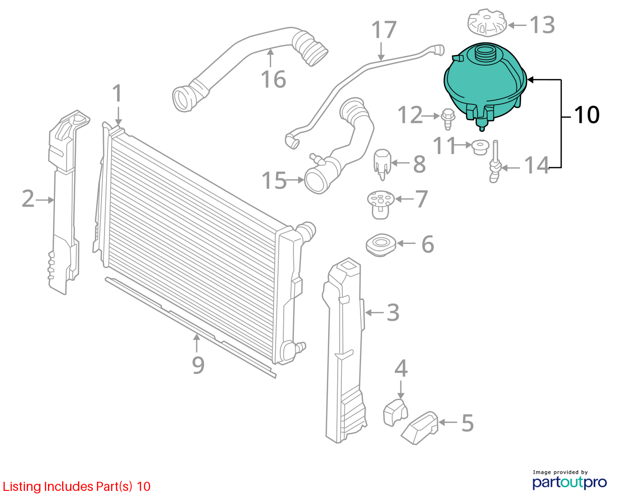 Used Engine Coolant Reservoir fits: 2013 Bmw X3  Grade A