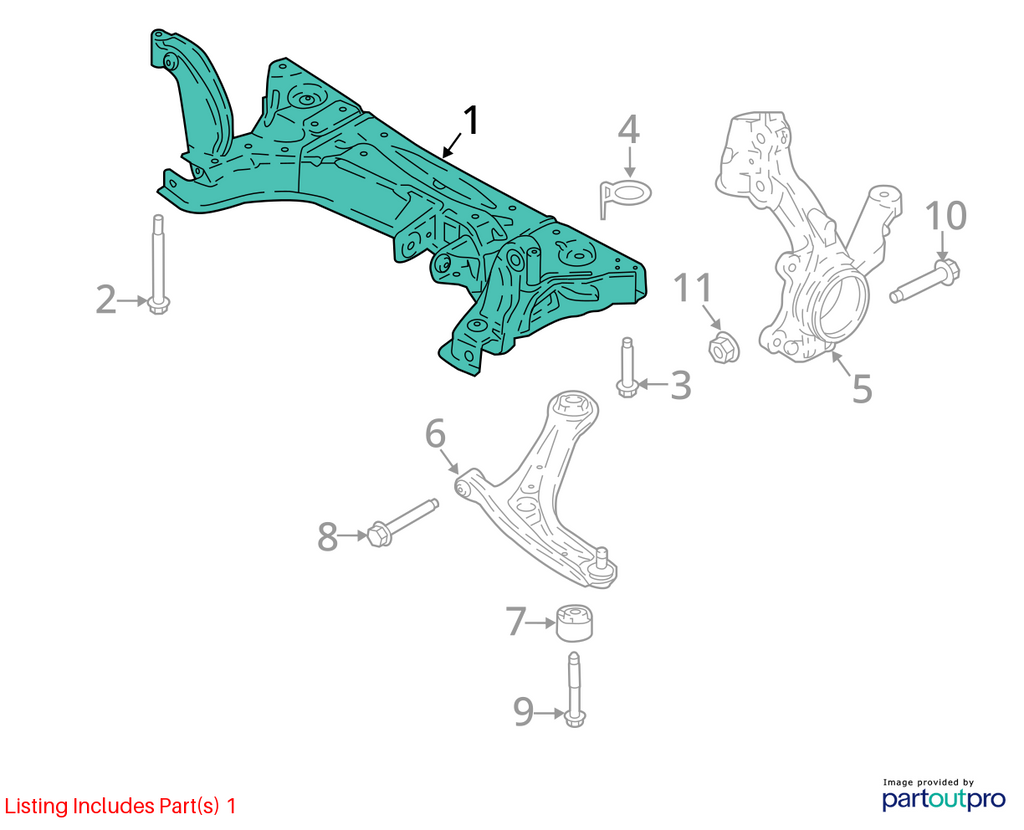 Used Front Frame Crossmember fits: 2018 Ford Ecosport front 2.0 Front Grade A