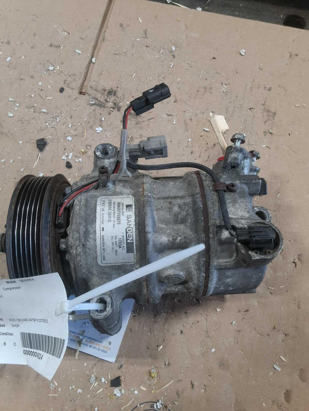 Used A/C Compressor fits: 2015 Nissan Sentra 1.8 Grade A
