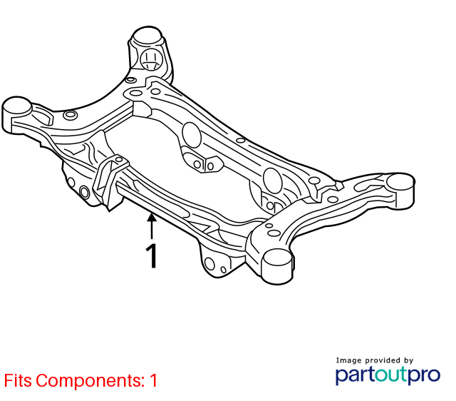 Used Rear Frame Crossmember fits: 2016 Jeep Renegade rear 4x4 Rear Grade A