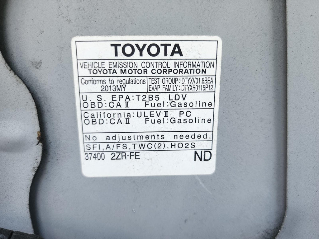 Used Air Cleaner Assembly fits: 2013 Toyota Corolla 1.8L 2ZRFE engine Grade A
