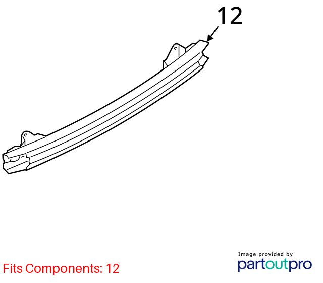 Used Rear Bumper Reinforcement Rear fits: 2013 Ford Edge w/o tow package Rear Gr