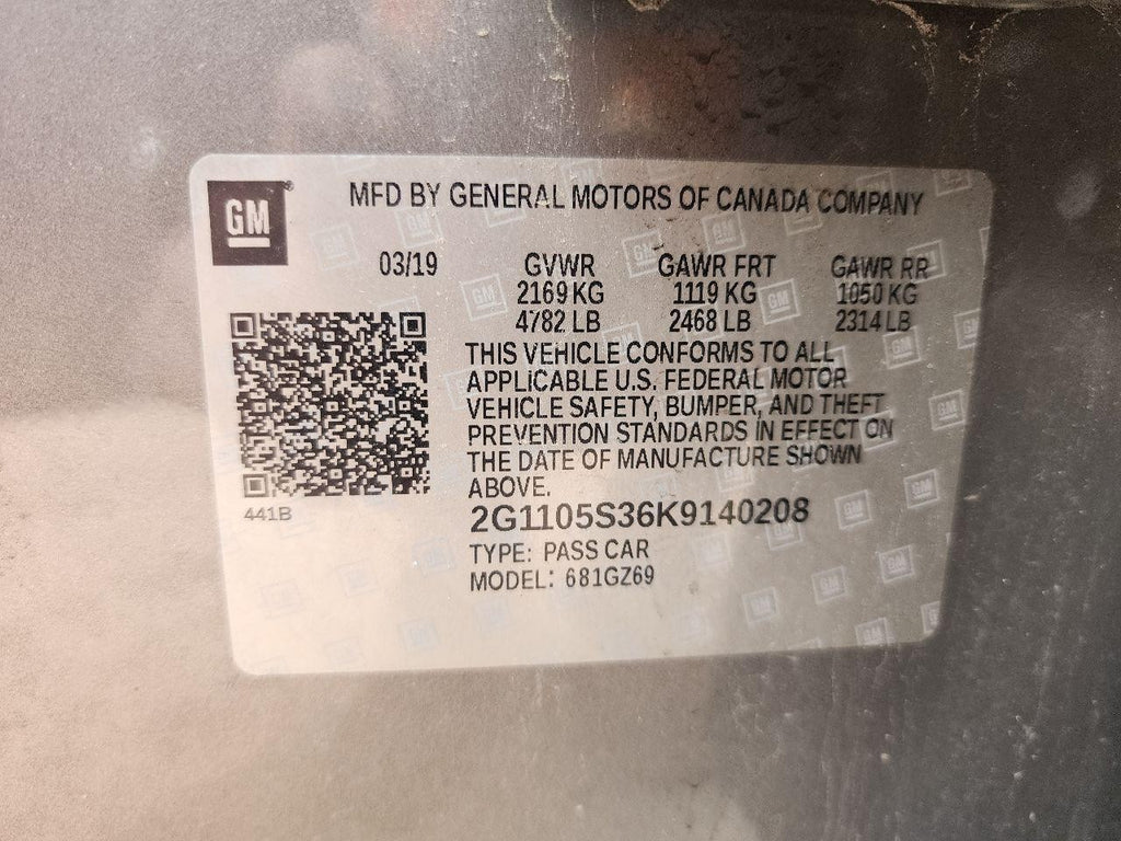 Used Air Cleaner Assembly fits: 2019 Chevrolet Impala 3.6L California emissions