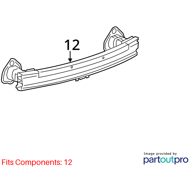 Used Rear Bumper Reinforcement Rear fits: 2022 Chevrolet Trax Rear Grade A