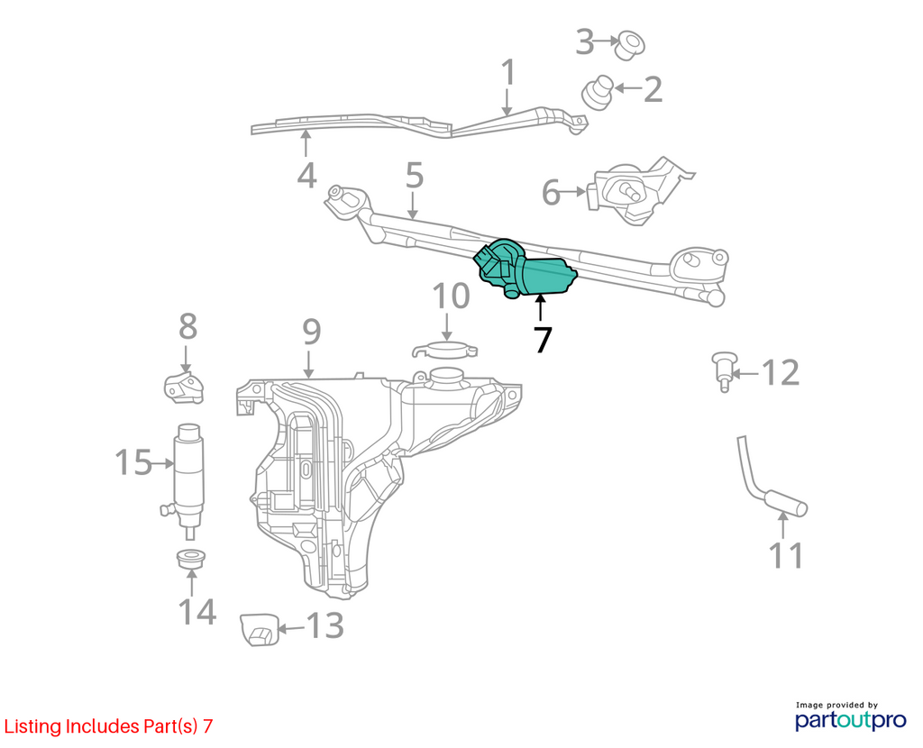 Used Windshield Wiper Motor fits: 2014 Dodge Challenger  Grade A