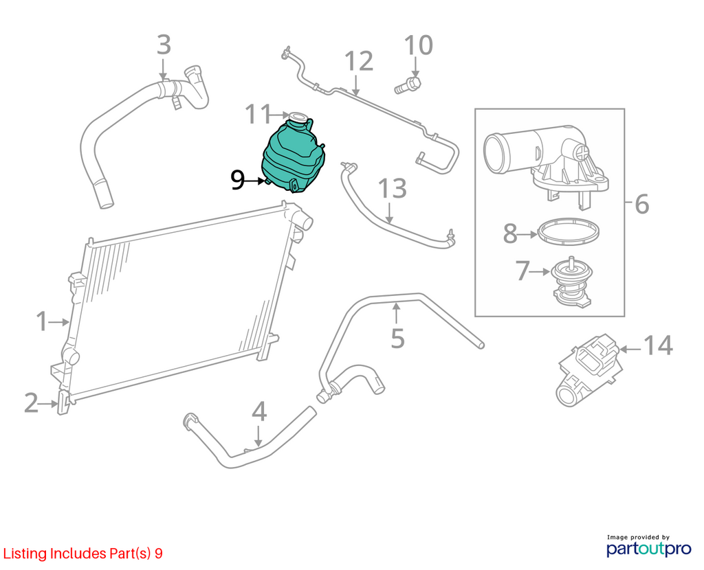 Used Engine Coolant Reservoir fits: 2017 Dodge Journey 3.6 Grade A