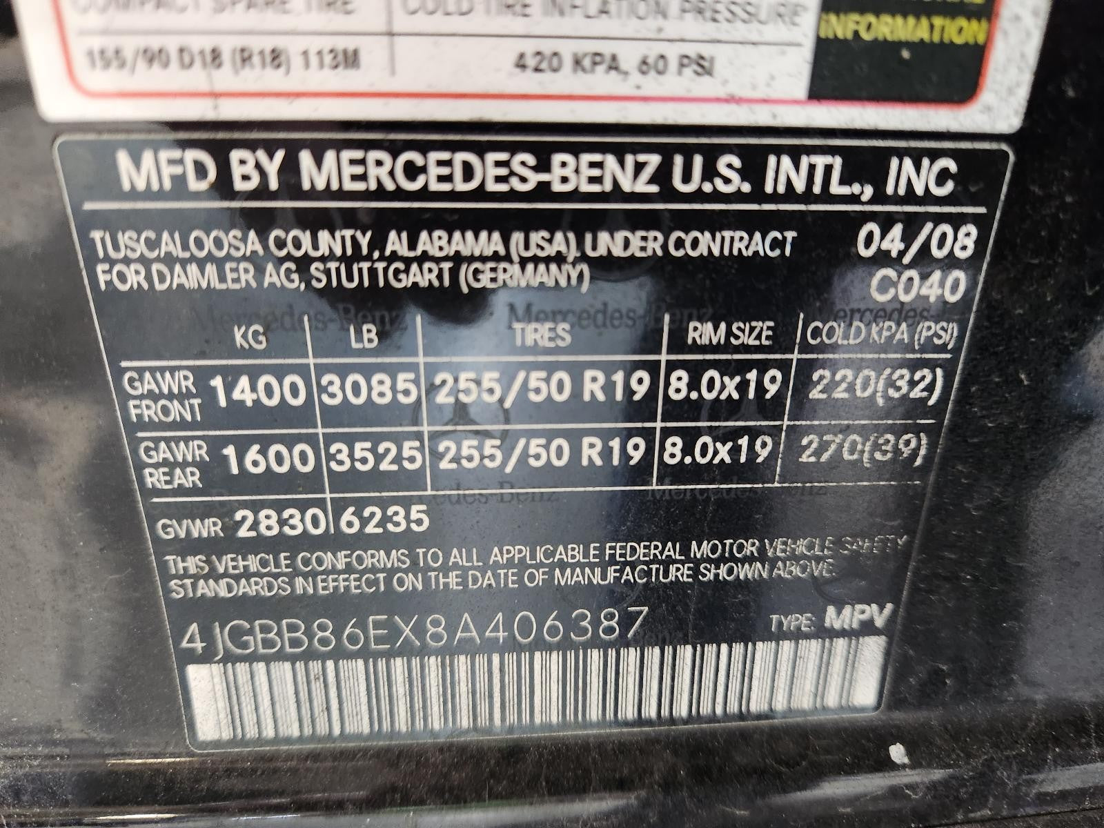 Used A/C Compressor fits: 2008 Mercedes-benz Mercedes ml-class 164 Type ML350 3