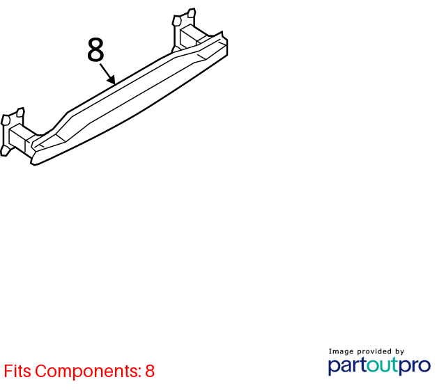 Used Rear Bumper Reinforcement Rear fits: 2015 Volkswagen Jetta Sdn Rear Grade A
