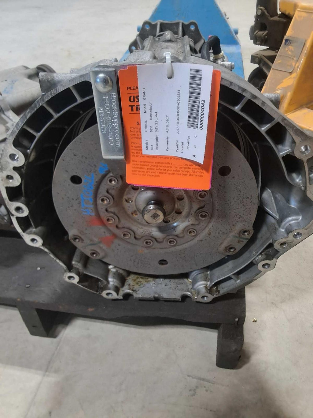 Used Automatic Transmission Assembly fits: 2017 Jeep Grand cherokee AT 3.6L 4x4