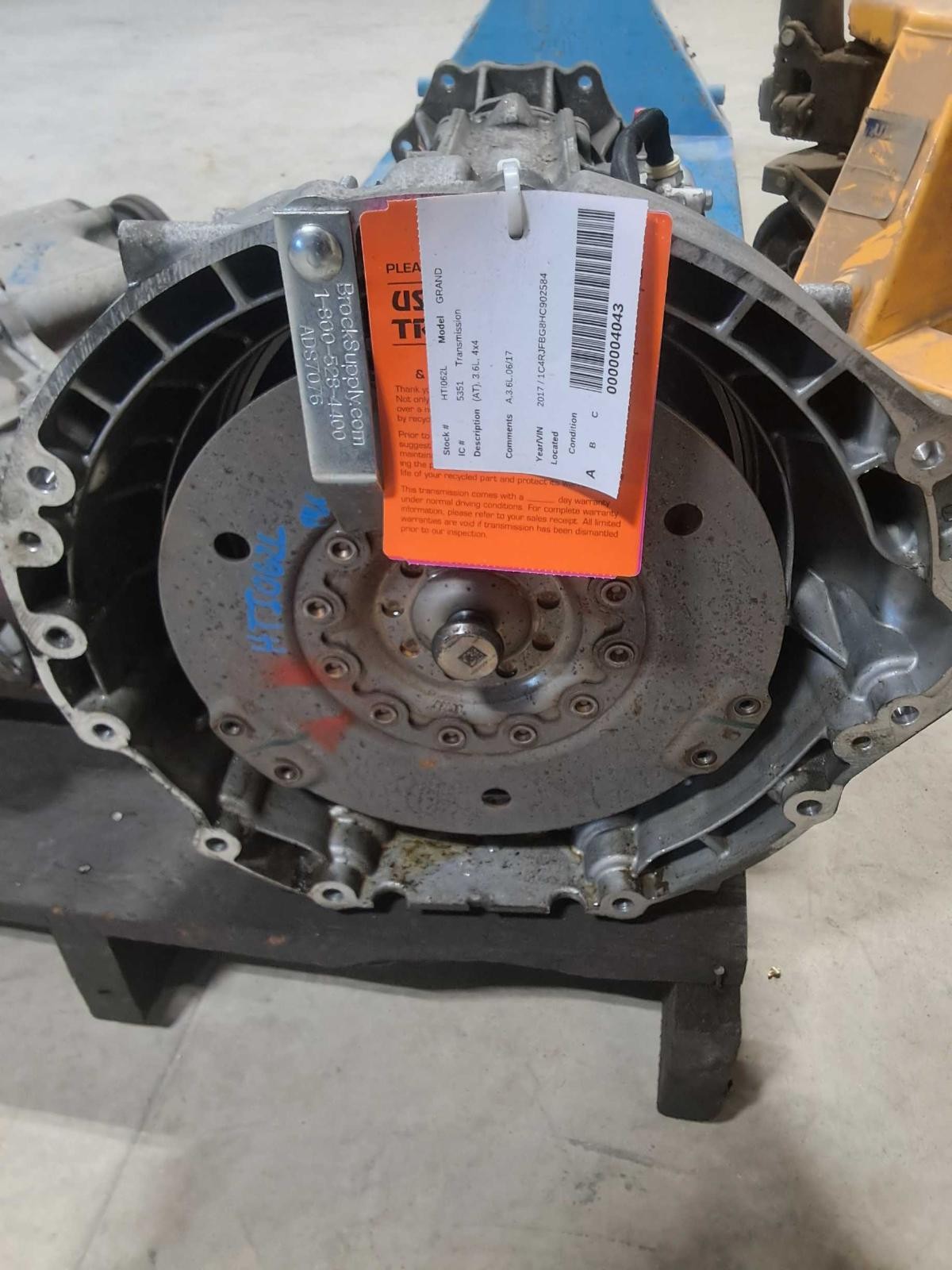 Used Automatic Transmission Assembly fits: 2017 Jeep Grand cherokee AT 3.6L 4x4