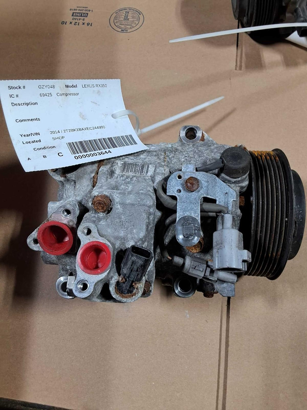 Used A/C Compressor fits: 2014 Lexus RX350  Grade C