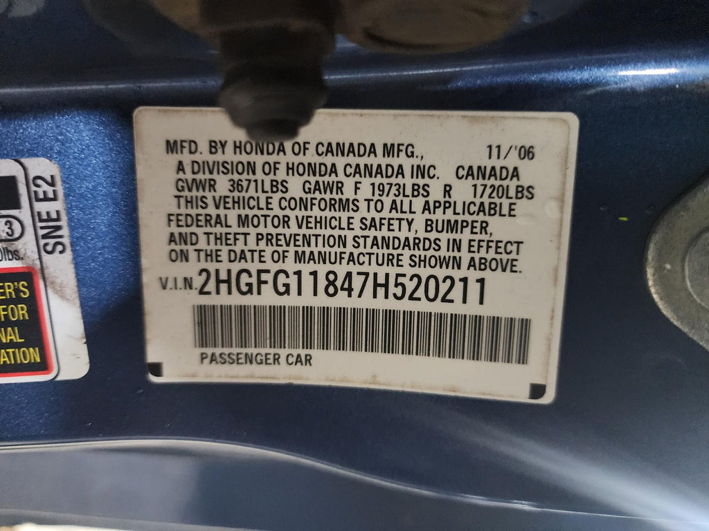Used Engine Complete Assembly fits: 2007 Honda Civic 1.8L VIN 1 6th digit gasoli