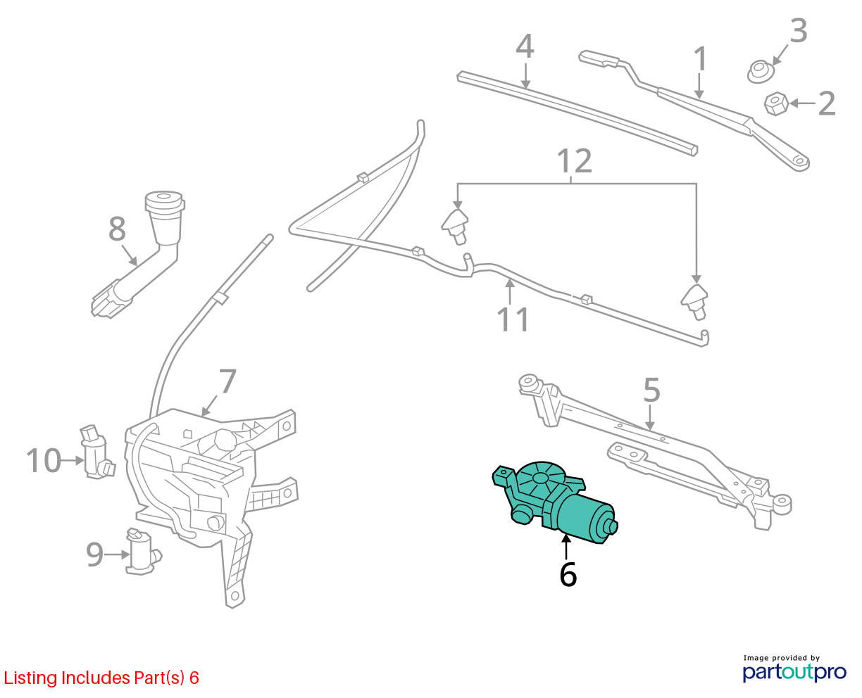 Used Windshield Wiper Motor fits: 2014 Chevrolet Spark  Grade A
