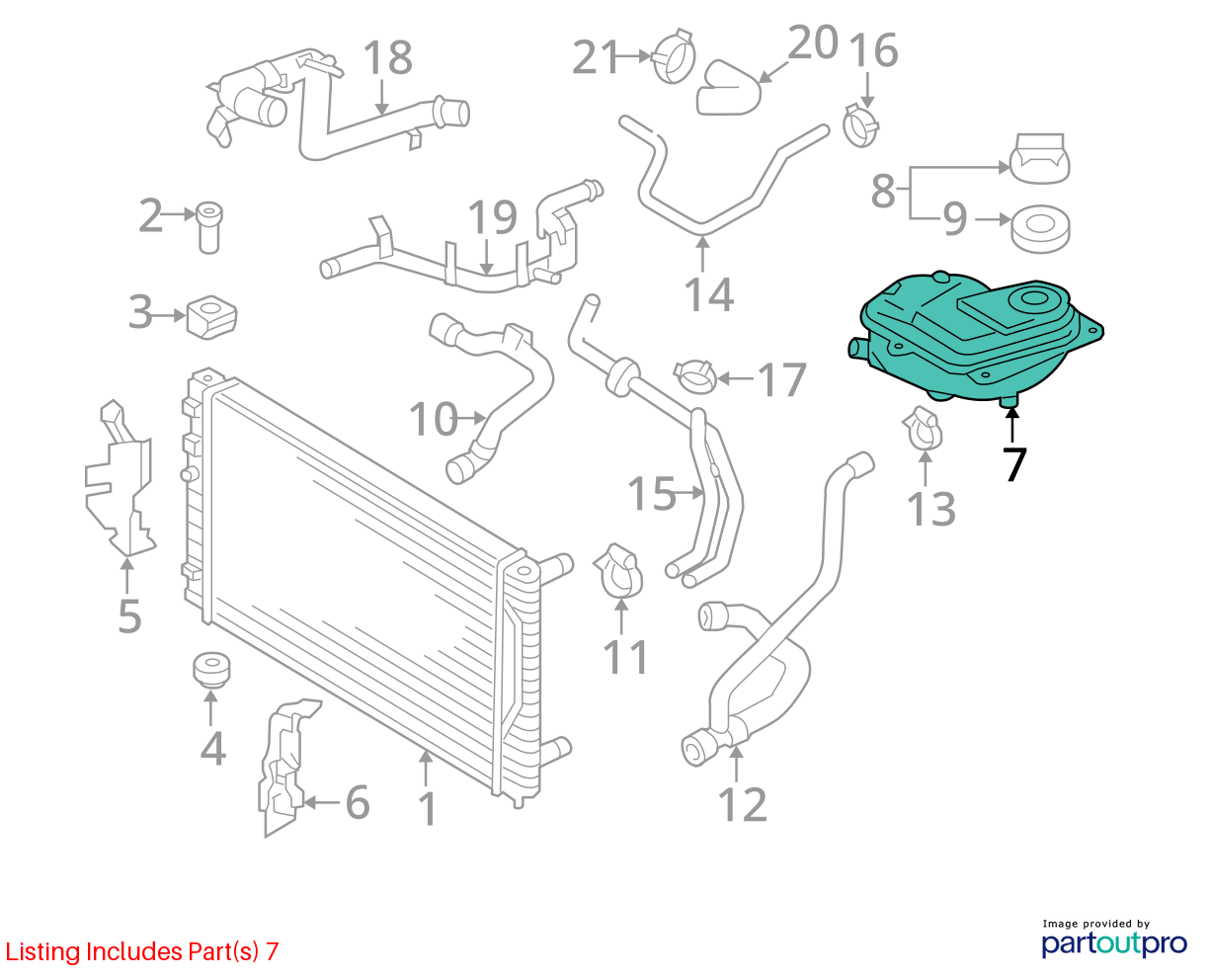 Used Engine Coolant Reservoir fits: 2002 Volkswagen Passat  Grade A