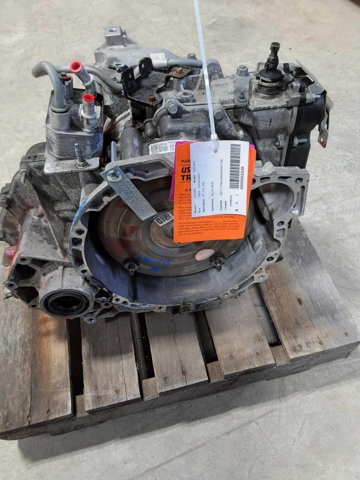 Used Automatic Transmission Assembly fits: 2017 Ford Escape AT 1.5L 4x2 Grade A