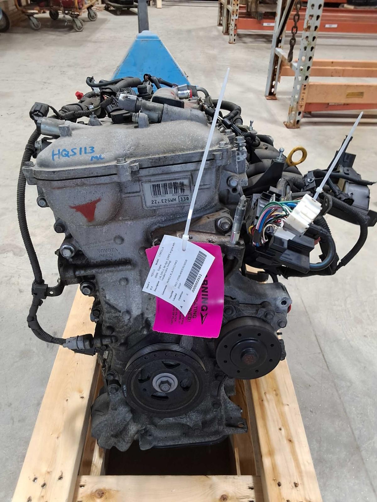 Used Engine Complete Assembly fits: 2012 Toyota Corolla 1.8L VIN U 5th digit 2ZR