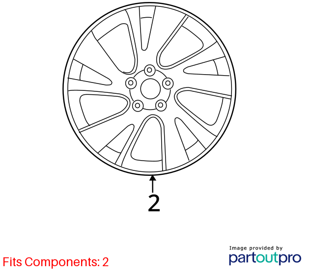 Used Wheel fits: 2017 Nissan Murano 20x7-1/2 alloy machined and painted V spoke