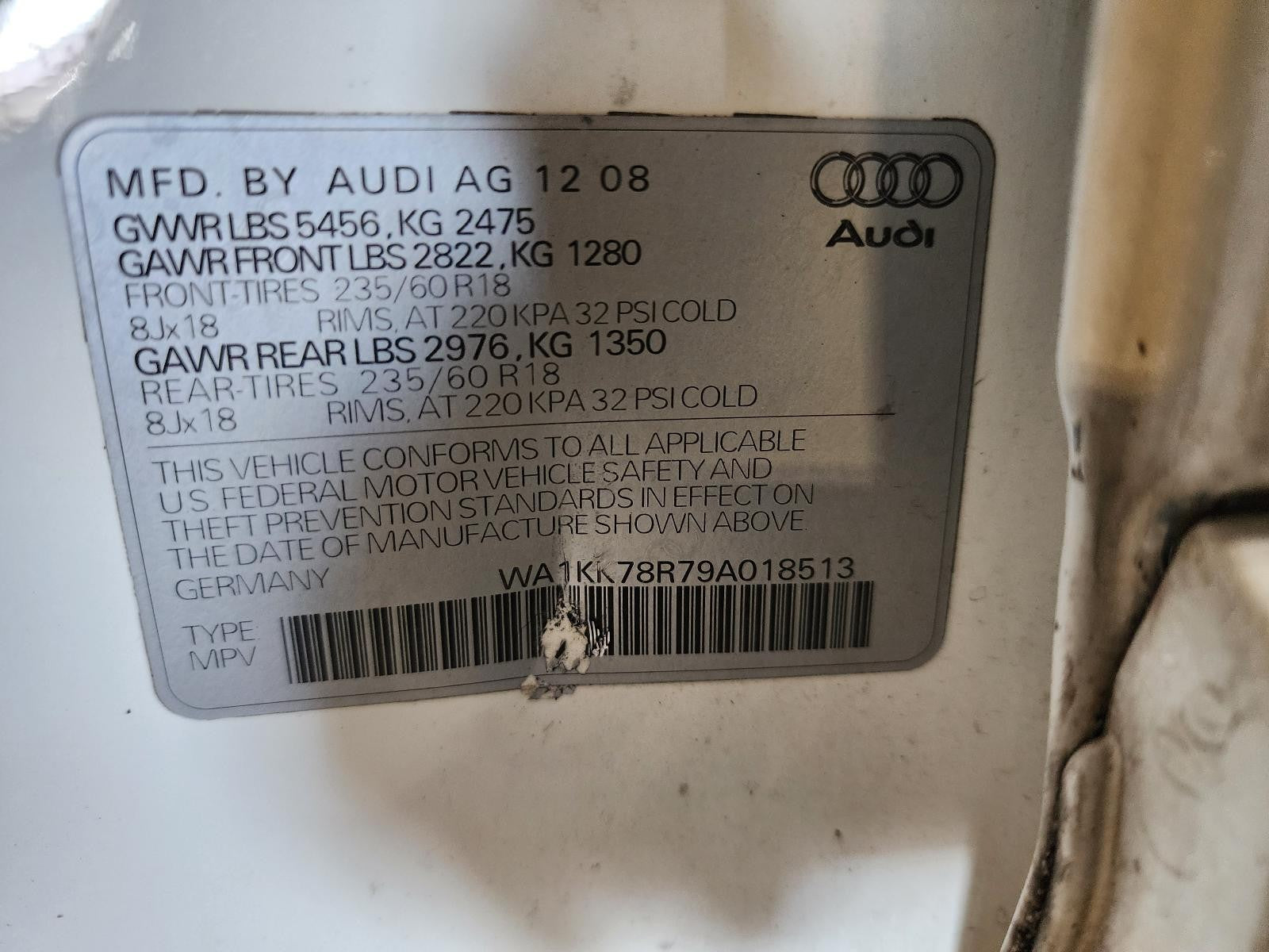 Used Engine Coolant Reservoir fits: 2009 Audi Q5 3.2 Grade A