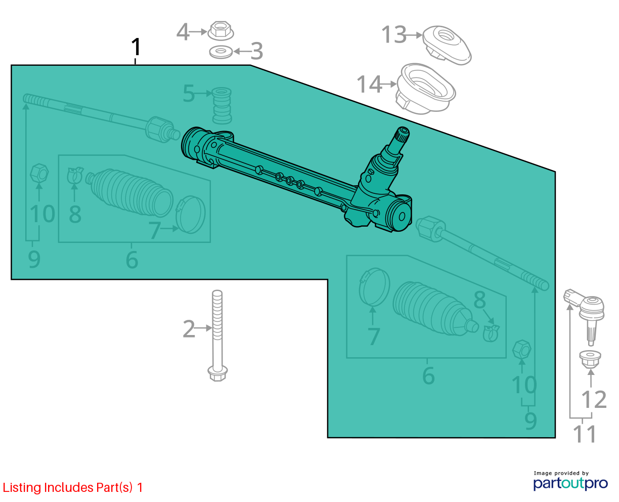 Used Rack and Pinion Assembly fits: 2017 Chevrolet Trax Power Rack and Pinion el