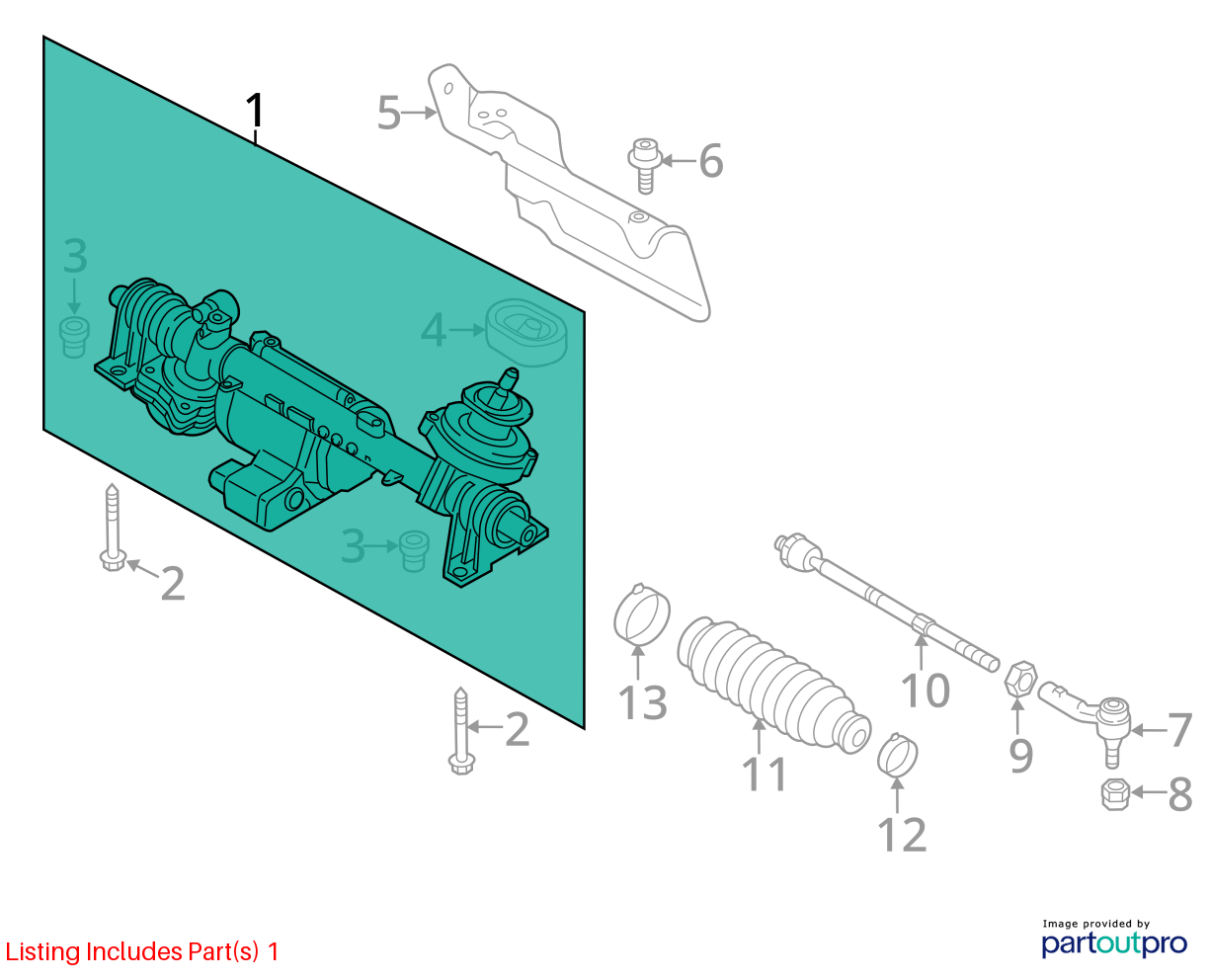 Used Rack and Pinion Assembly fits: 2010 Volkswagen Jetta power rack and pinion