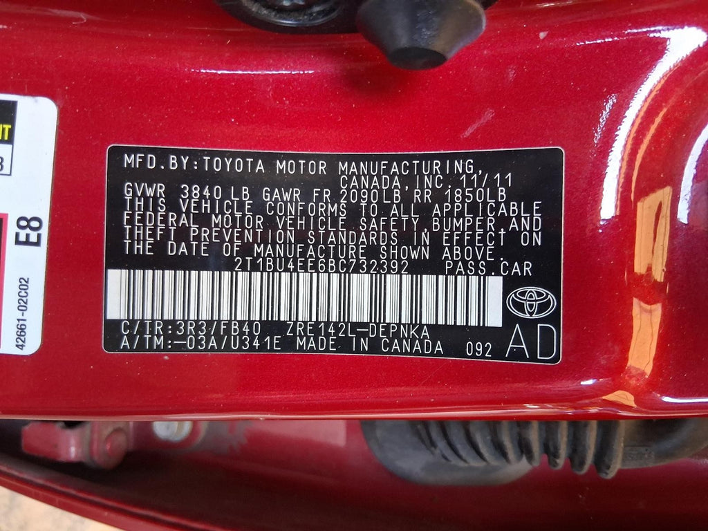 Used Windshield Wiper Motor fits: 2011 Toyota Corolla  Grade A
