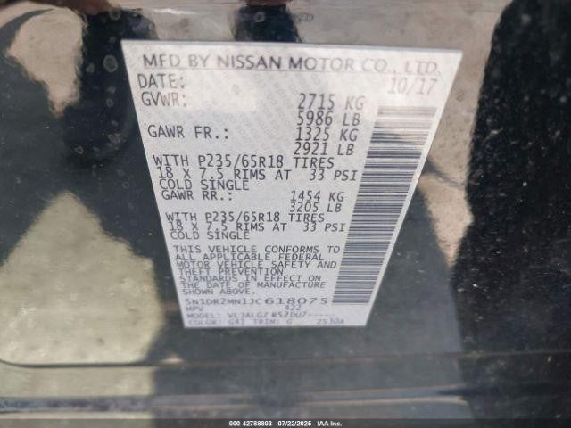 Used Engine Coolant Reservoir fits: 2018 Nissan Pathfinder  Grade A