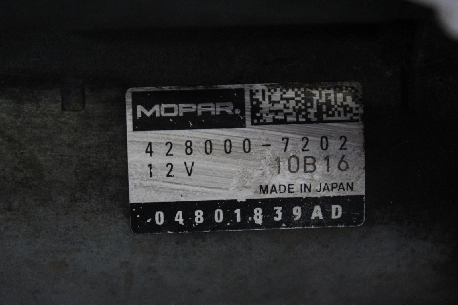 Used Starter Motor fits: 2019 Ram Promaster 1500 van Sdn 3.6 Grade B
