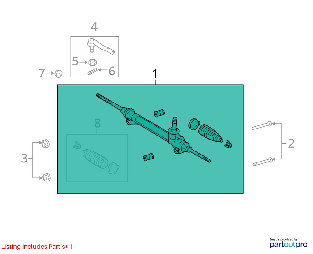 Used Rack and Pinion Assembly fits: 2014 Toyota Sienna Power Rack and Pinion 6 c