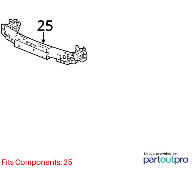 Used Front Bumper Reinforcement Front fits: 2015 Honda Accord Front Grade A