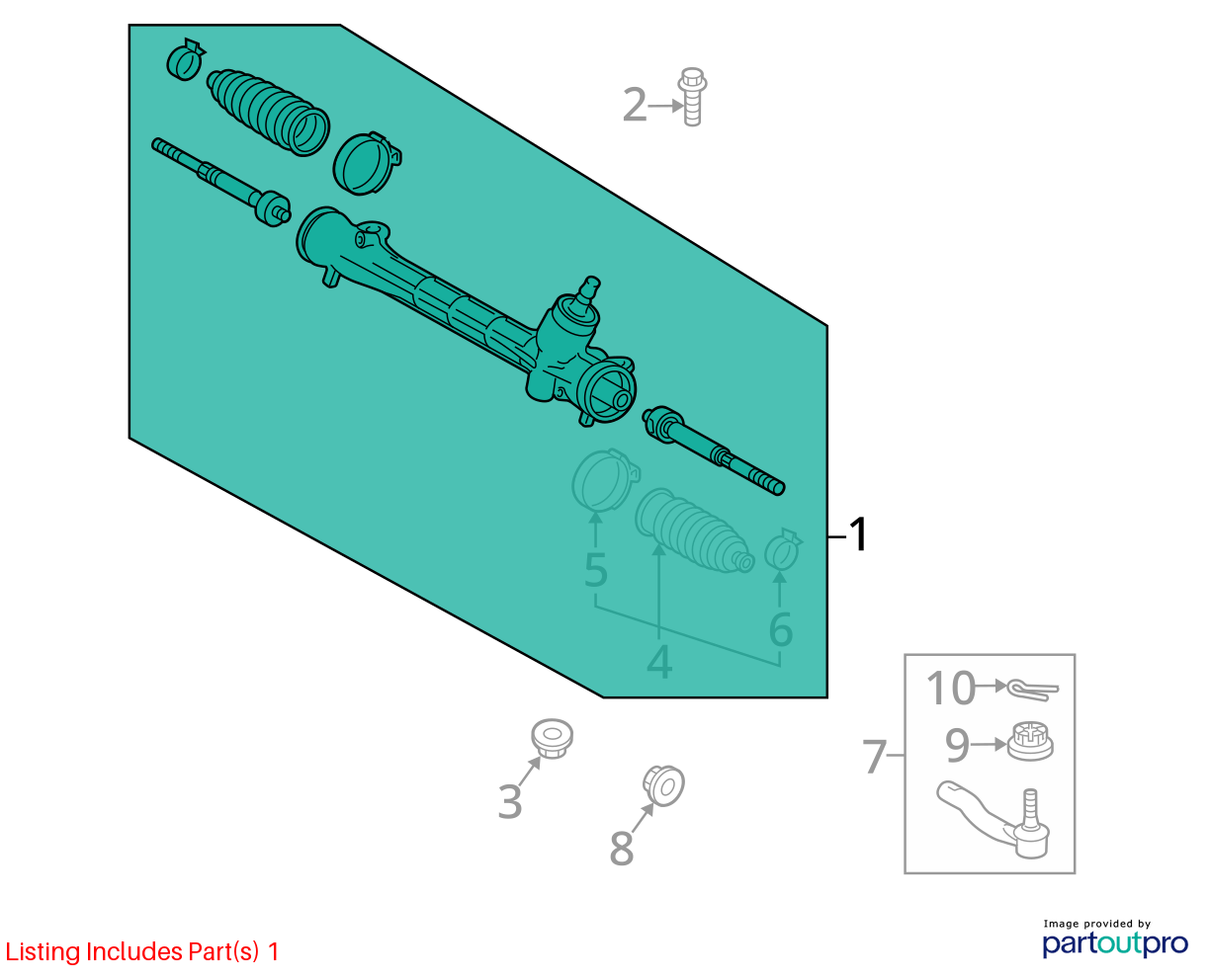 Used Rack and Pinion Assembly fits: 2010 Toyota Prius Power Rack and Pinion Priu
