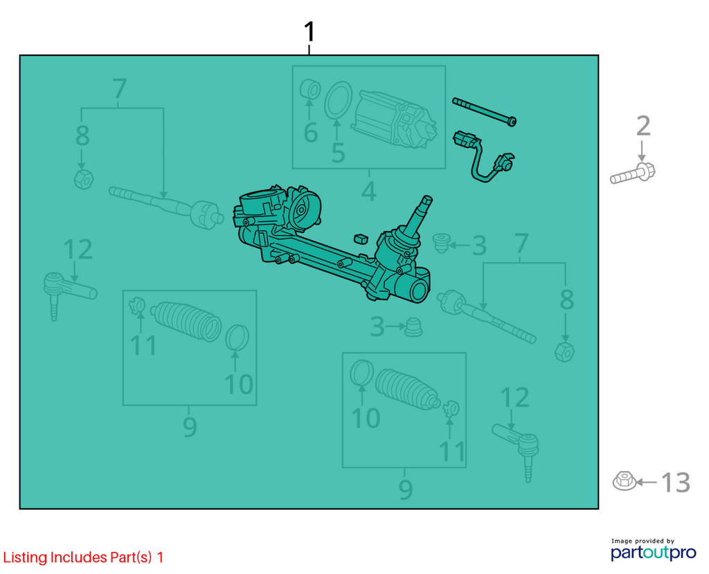 Used Rack and Pinion Assembly fits: 2022 Chevrolet Malibu electric assist on rac