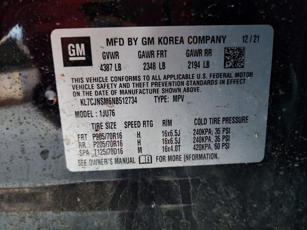 Used Starter Motor fits: 2022 Chevrolet Trax  Grade A