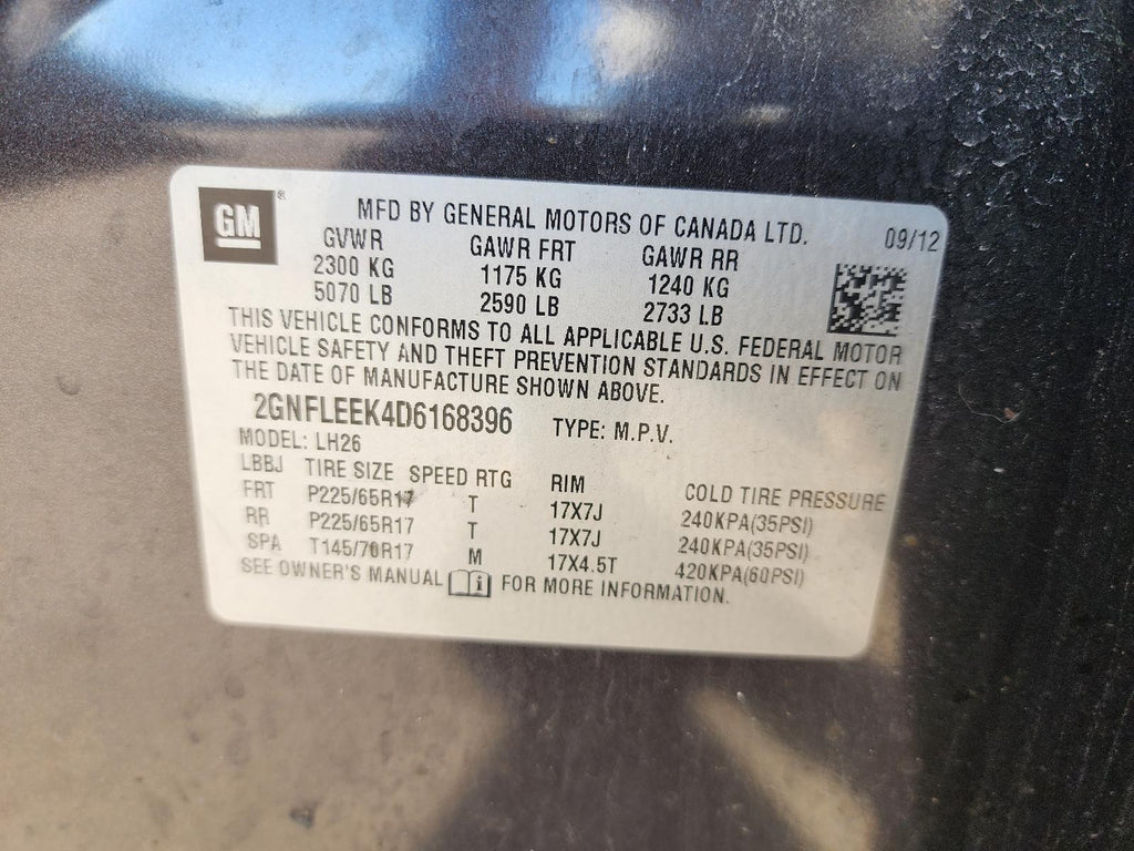 Used Right Sun Visor fits: 2013 Chevrolet Equinox Right Grade A