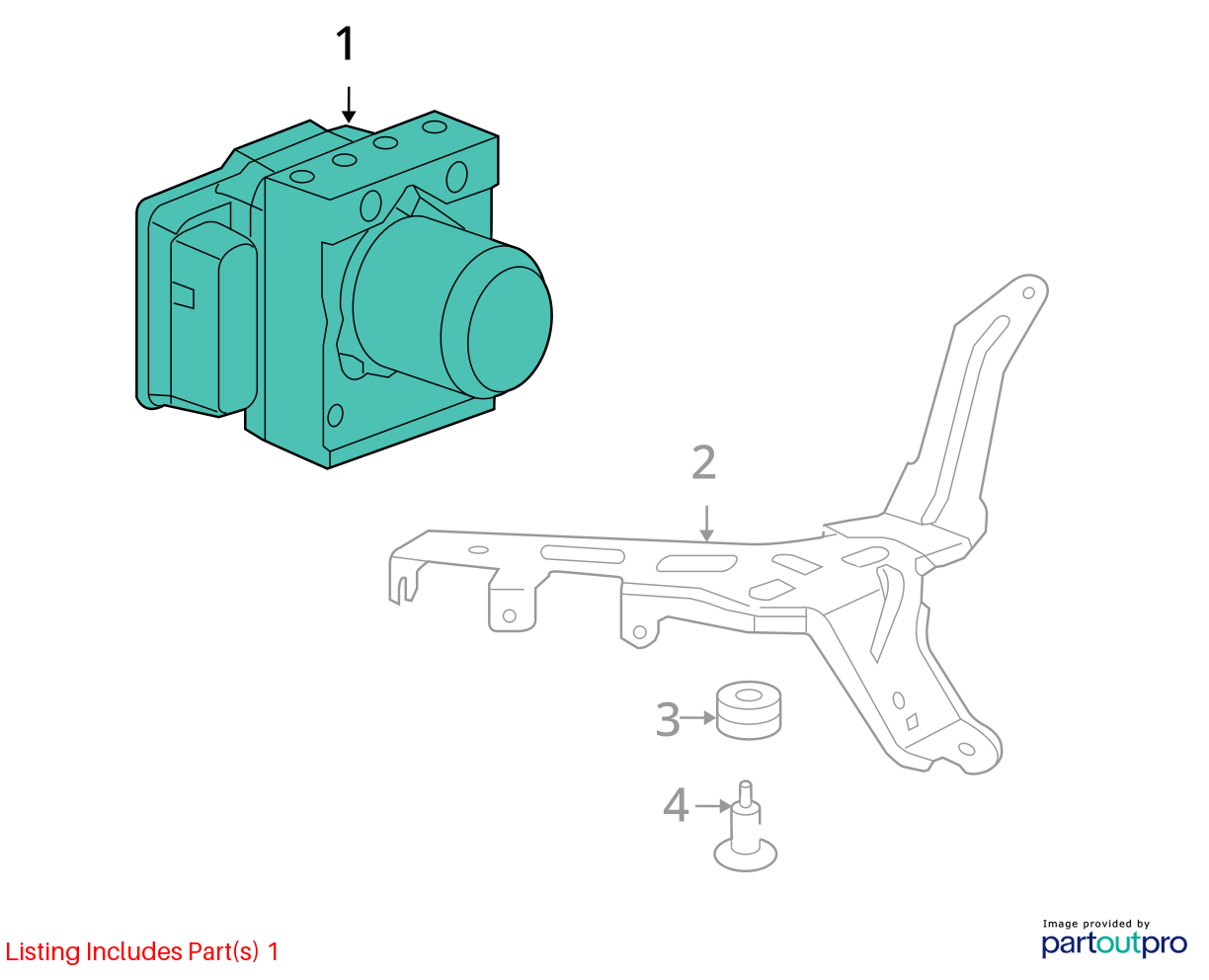 Used ABS Modulator fits: 2008 Honda Accord Modulator Assembly Cpe 2.4L AT Grade