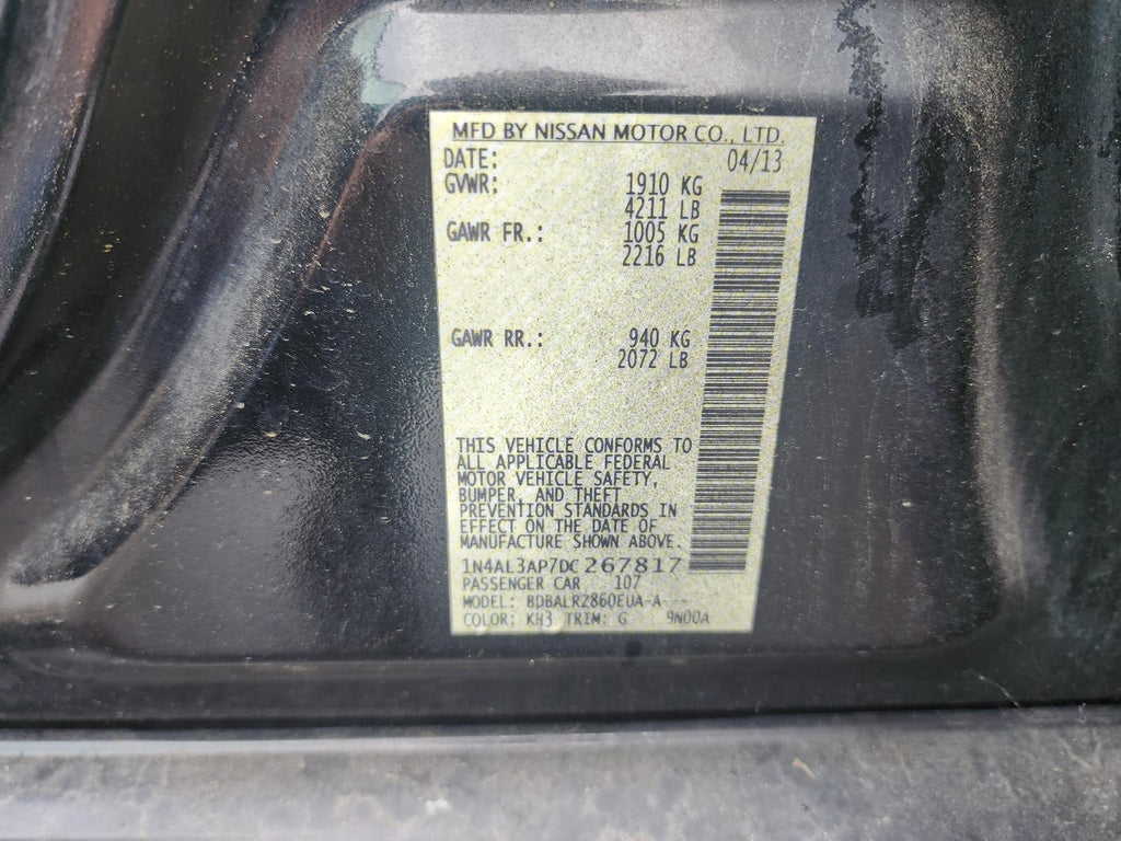 Used Alternator fits: 2013 Nissan Altima 2.5L 4 cylinder Sdn Grade C