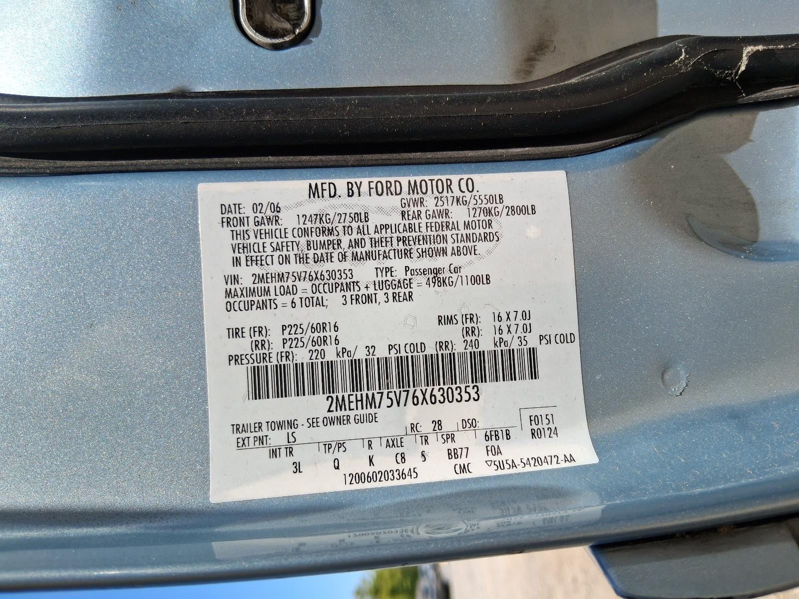 Used Right Sun Visor fits: 2006 Mercury Grand marquis single visor R. w/illumina