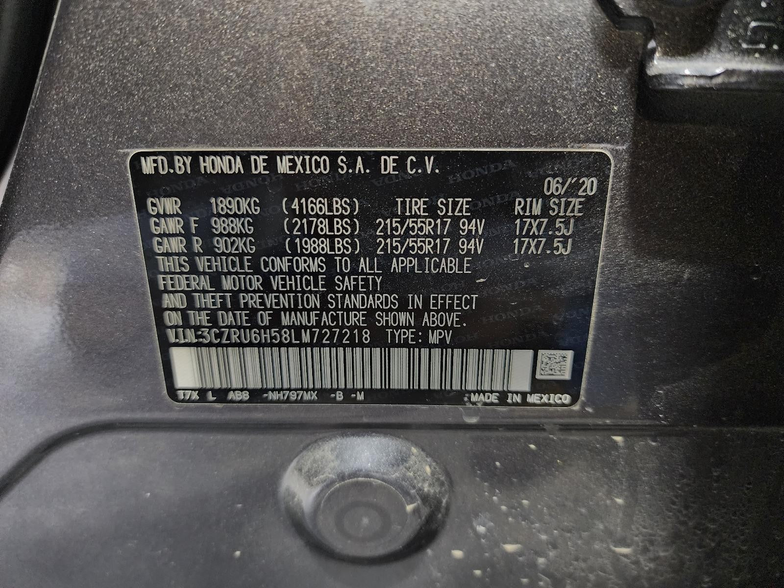 Used Rear Drive Shaft Rear fits: 2020 Honda Hr-v 1.8L AWD Rear Grade A