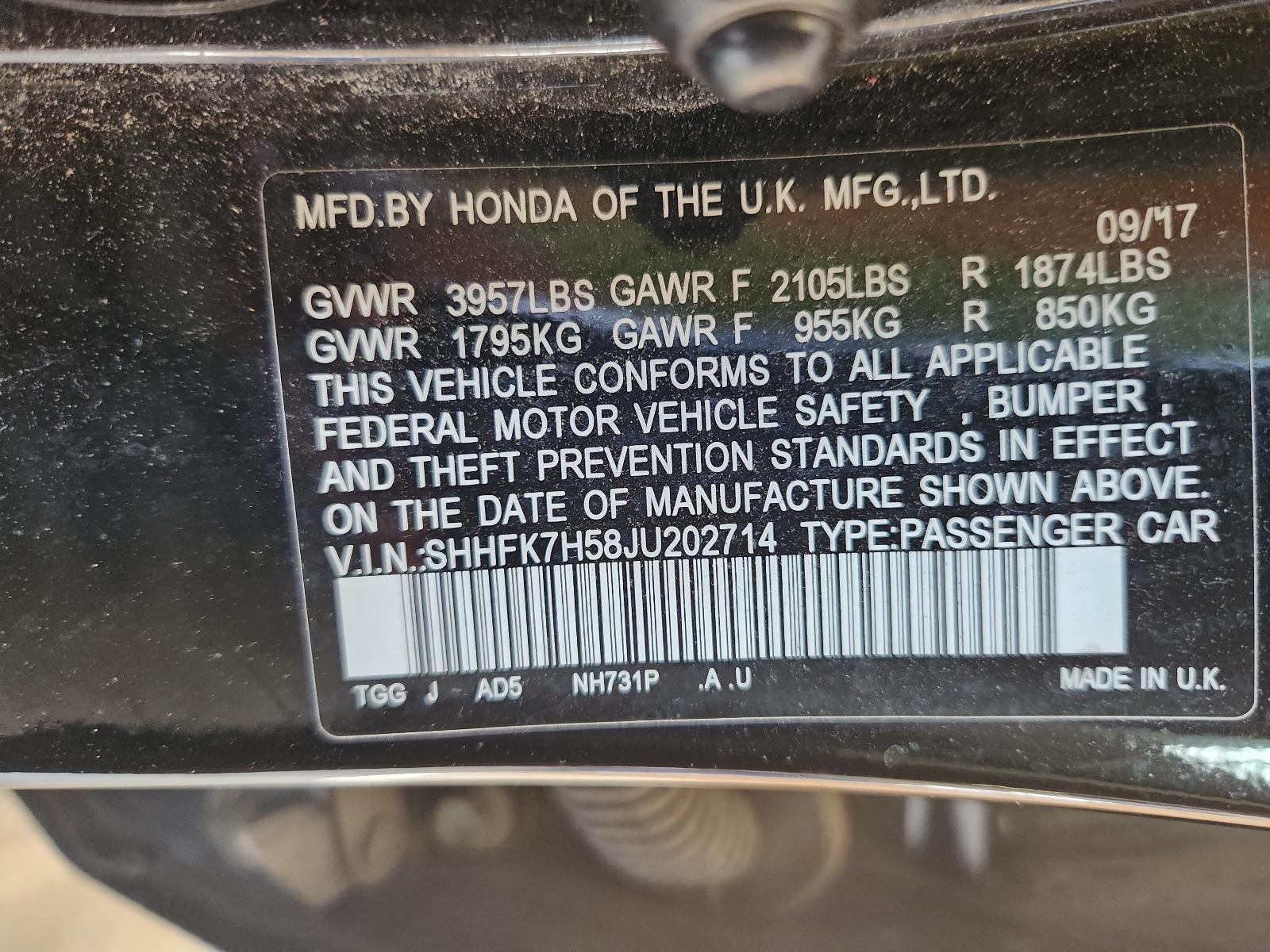 Used Rear Left Door Window Regulator Rear fits: 2018 Honda Civic Rear Left Grade