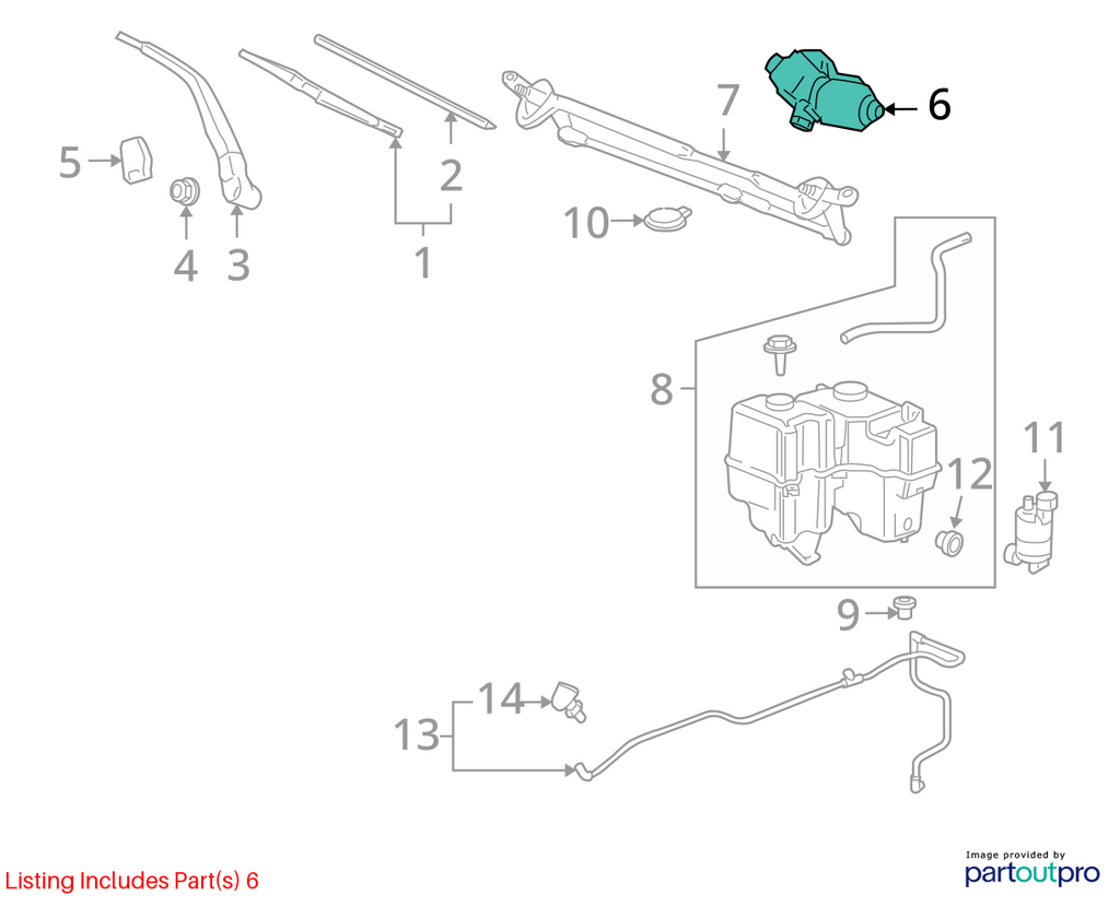 Used Windshield Wiper Motor fits: 2006 Hummer H3  Grade A