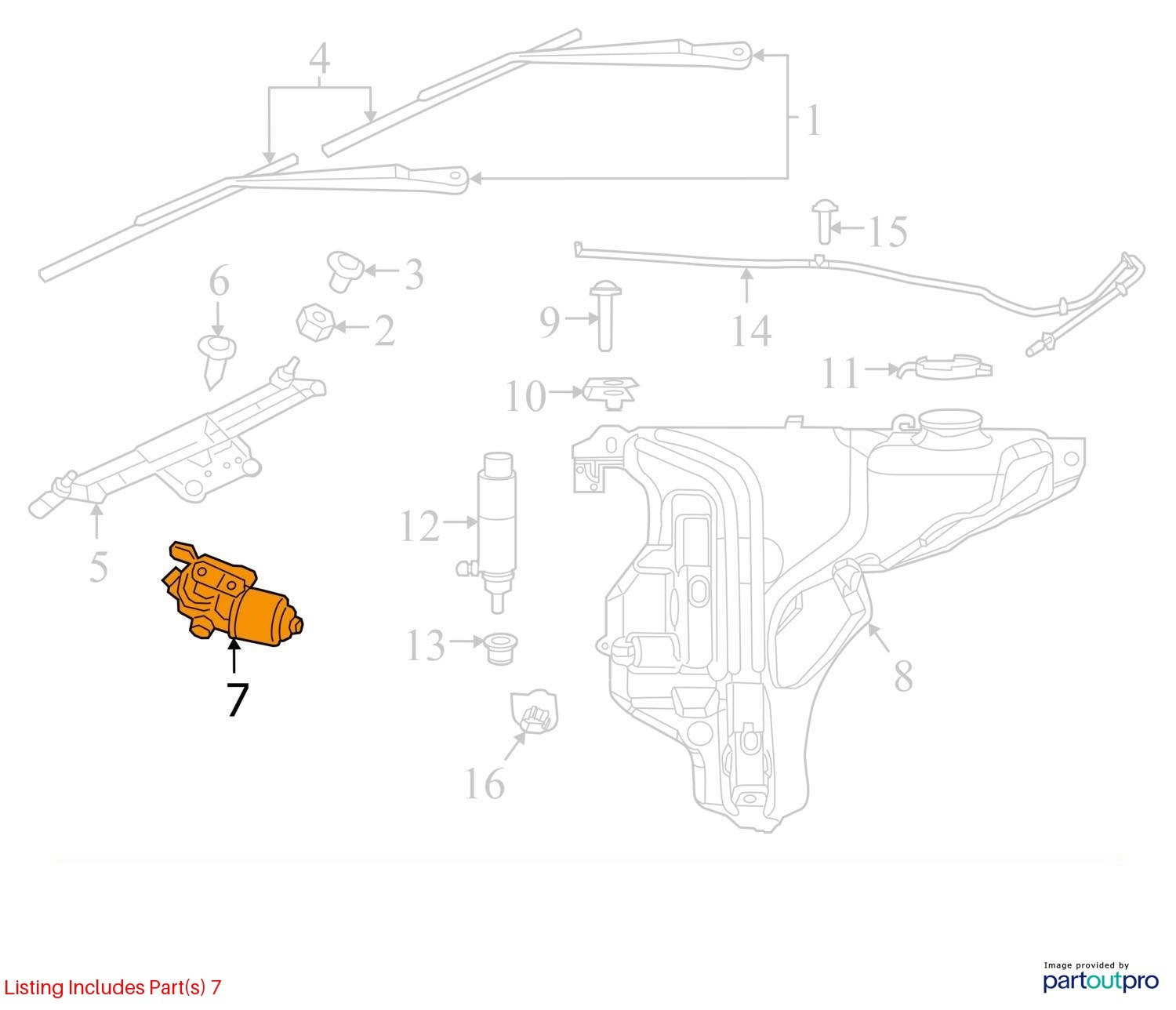 Used Windshield Wiper Motor fits: 2014 Jeep Grand cherokee  Grade A