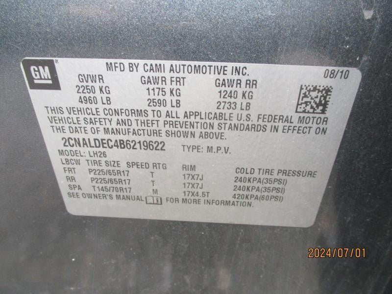 Used Automatic Transmission Assembly fits: 2011 Chevrolet Equinox AT 6 Speed opt