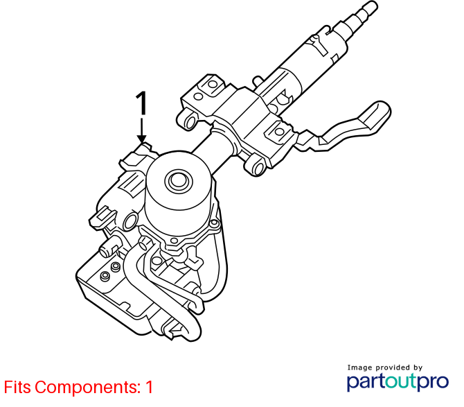 Used Steering Column fits: 2012 Kia Rio Floor Shift tilt with motor driven power