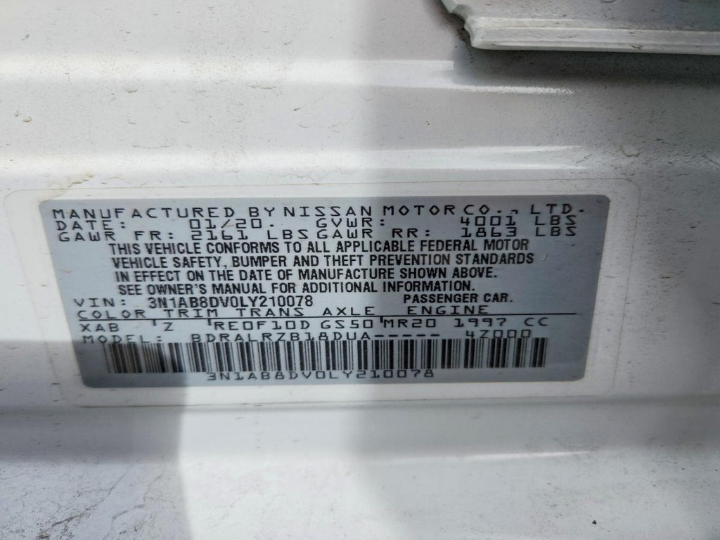 Used Left Sun Visor fits: 2020 Nissan Sentra w/o illumination Left Grade A