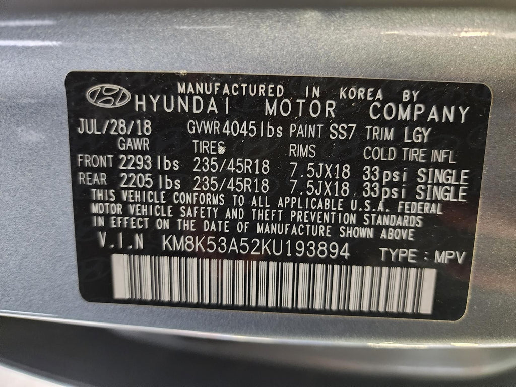 Used Speedometer Gauge fits: 2019 Hyundai Kona US market 1.6L turbo 4.2`` displa