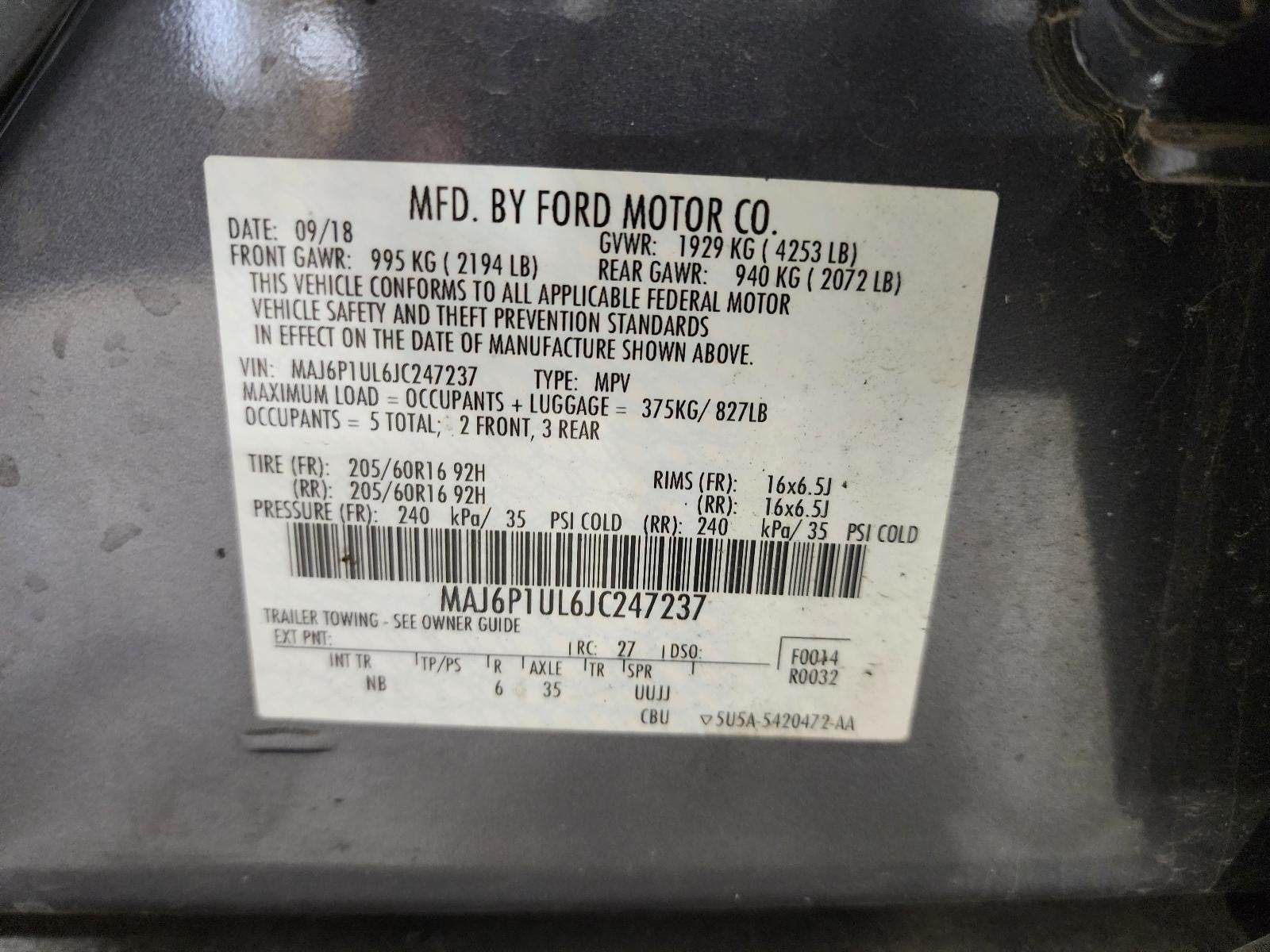 Used Front Left Drive Axle Shaft fits: 2018 Ford Ecosport front 2.0L Front Left
