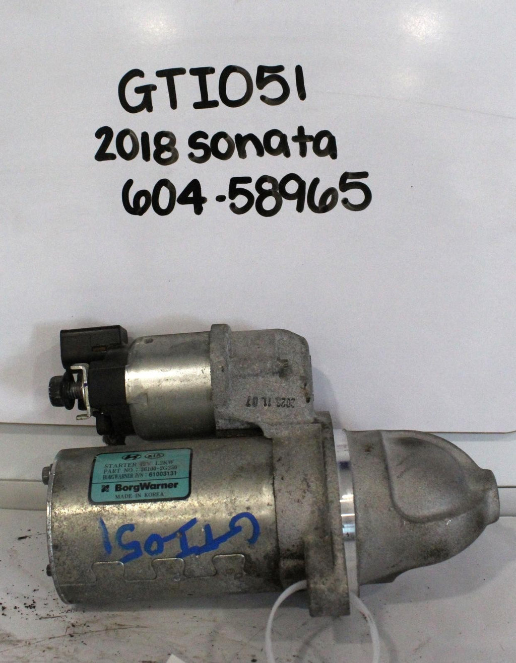Used Starter Motor fits: 2018 Hyundai Sonata SWB Sport ID 361002G210 Grade A