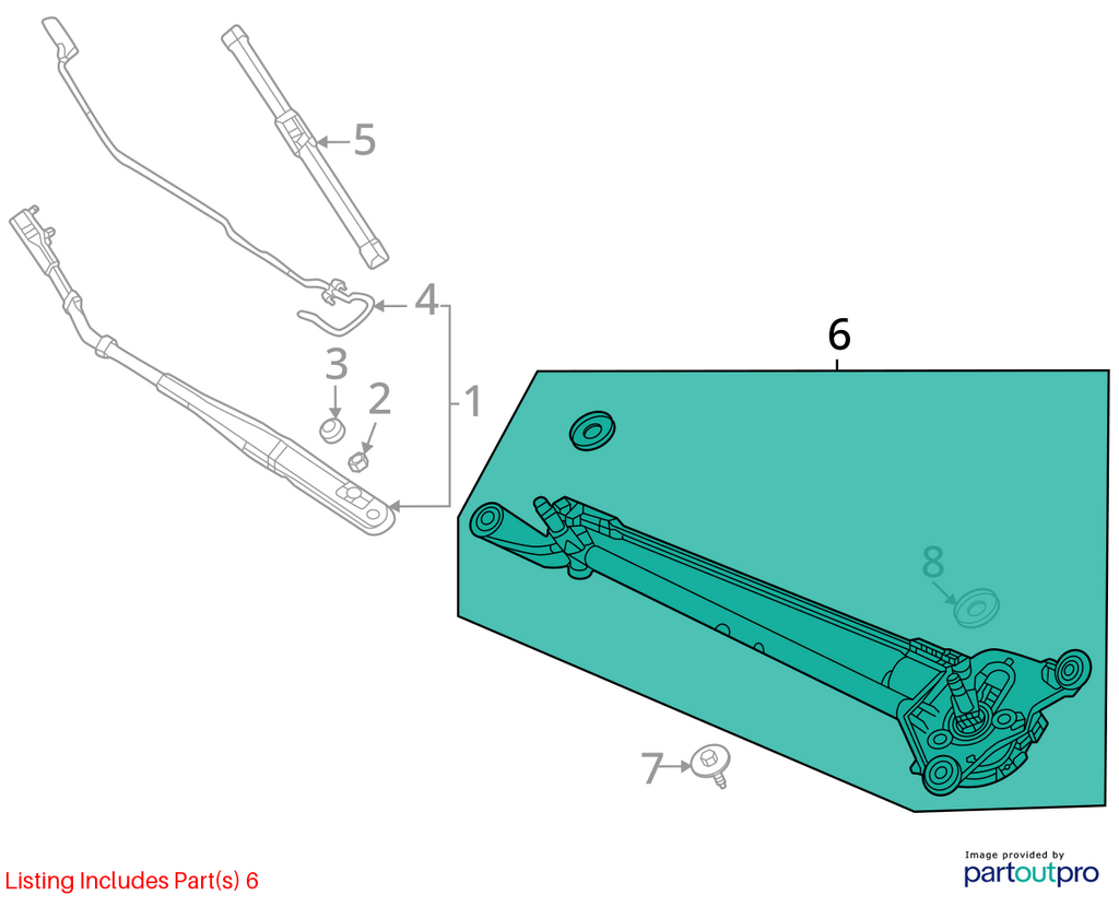 Used Windshield Wiper Motor fits: 2025 Honda Civic  Grade A